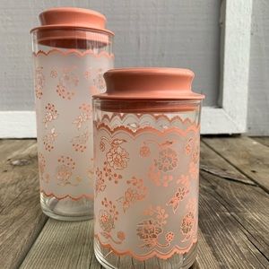 Vintage Pink Lace Jar Set